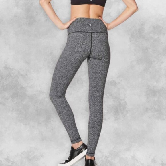 Lululemon Wunder Under Legging Pants Hi-Rise Tight Fit Heathered Black Women's 4 - Picture 2 of 9